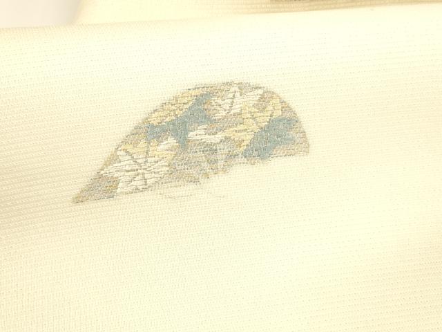 平和屋着物＊夏物 九寸名古屋帯 唐織 草花文 銀糸 正絹 逸品 DAAY8331cm