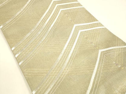平和屋着物＊夏物 六通柄袋帯 綾の波 金銀糸 正絹 逸品 DAAY8334cm