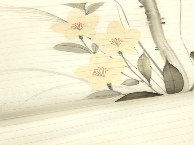 平和屋着物＊夏物 九寸名古屋帯 手描き 草花文 DAAY8335cm