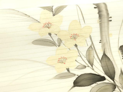 平和屋着物＊夏物 九寸名古屋帯 手描き 草花文 DAAY8335cm