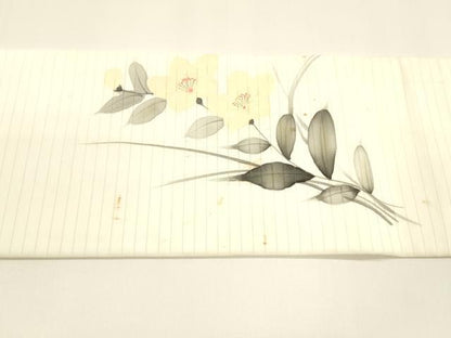 平和屋着物＊夏物 九寸名古屋帯 手描き 草花文 DAAY8335cm