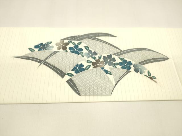 平和屋着物＊夏物 九寸名古屋帯 雪芝鹿の子草花文 銀彩 DAAY8336cm