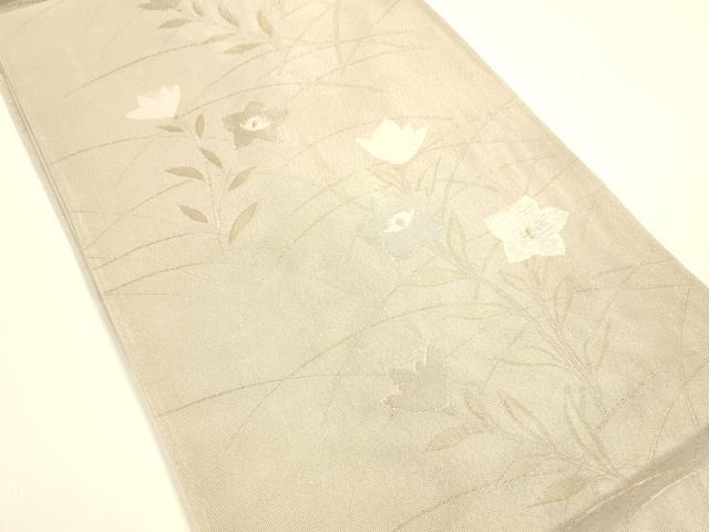 平和屋着物＊夏物 六通柄袋帯 草花文 金銀糸 正絹 逸品 DAAY8337cm