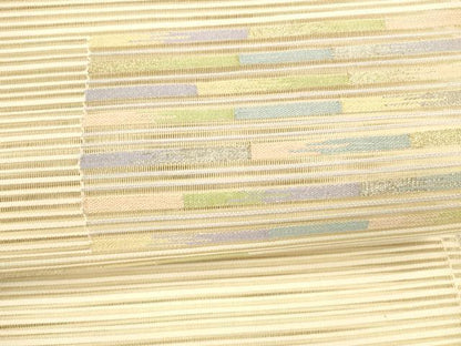 平和屋着物＊夏物 八寸名古屋帯 絽綴れ 横段文 金銀糸 正絹 逸品 DAAY8338cm