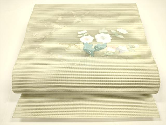 平和屋着物＊夏物 八寸名古屋帯 絽綴れ 草花文 金銀糸 正絹 逸品 DAAY8339cm