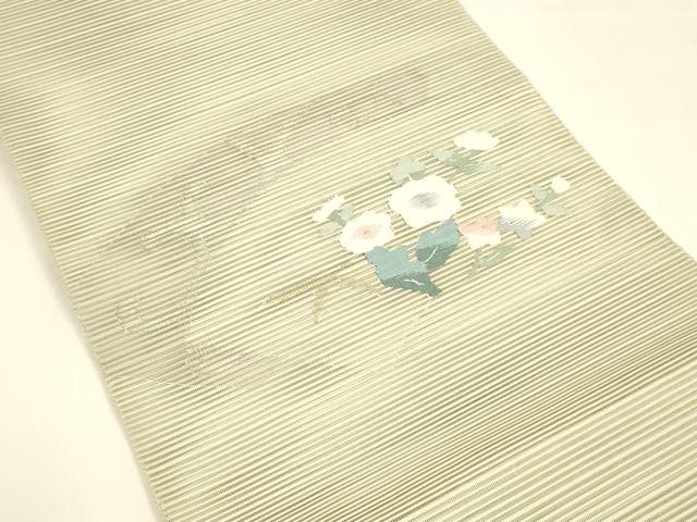 平和屋着物＊夏物 八寸名古屋帯 絽綴れ 草花文 金銀糸 正絹 逸品 DAAY8339cm