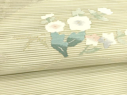 平和屋着物＊夏物 八寸名古屋帯 絽綴れ 草花文 金銀糸 正絹 逸品 DAAY8339cm