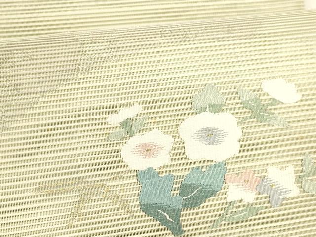 平和屋着物＊夏物 八寸名古屋帯 絽綴れ 草花文 金銀糸 正絹 逸品 DAAY8339cm