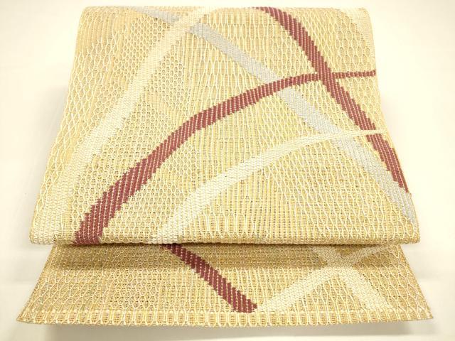平和屋着物＊夏物 九寸名古屋帯 草葉文 正絹 逸品 DAAY8340cm