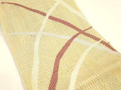 平和屋着物＊夏物 九寸名古屋帯 草葉文 正絹 逸品 DAAY8340cm