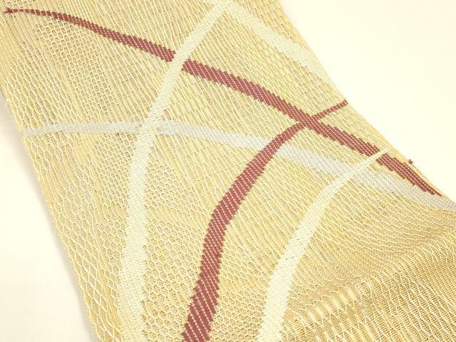 平和屋着物＊夏物 九寸名古屋帯 草葉文 正絹 逸品 DAAY8340cm