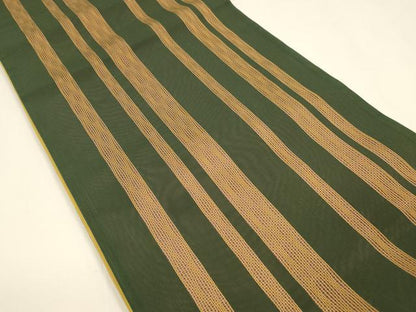 平和屋着物＊夏物 両面 全通柄袋帯 間道 金糸 正絹 逸品 DAAY8342cm