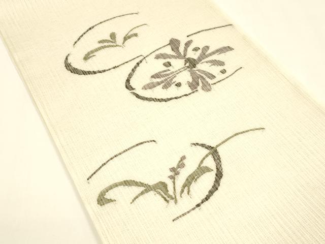 平和屋着物＊夏物 太鼓柄袋帯 櫛織 草花文 正絹 逸品 DAAY8344cm
