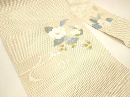 平和屋着物＊夏物 八寸名古屋帯 絽綴れ 流水枝花文 金銀糸 正絹 逸品 DAAY8346cm