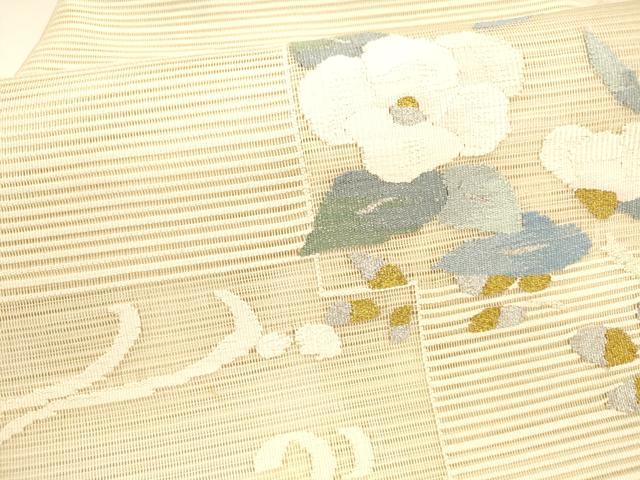 平和屋着物＊夏物 八寸名古屋帯 絽綴れ 流水枝花文 金銀糸 正絹 逸品 DAAY8346cm