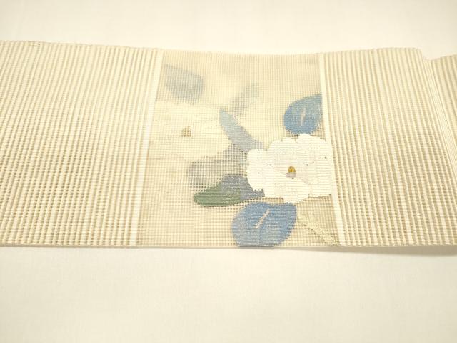 平和屋着物＊夏物 八寸名古屋帯 絽綴れ 流水枝花文 金銀糸 正絹 逸品 DAAY8346cm