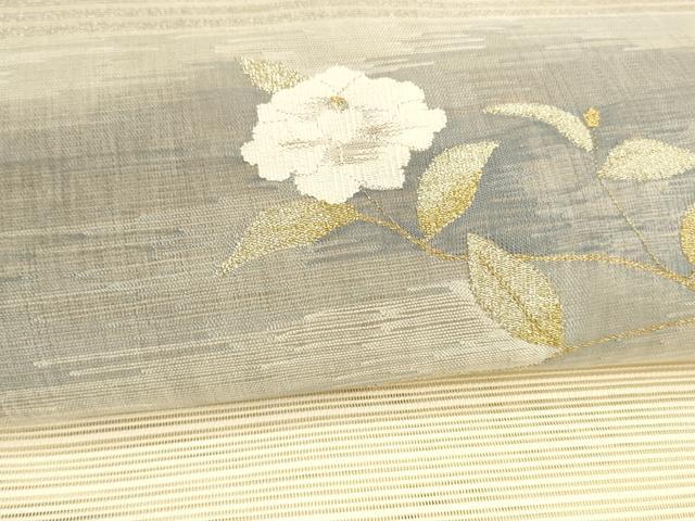 平和屋着物＊夏物 八寸名古屋帯 絽綴れ 枝花文 金銀糸 正絹 逸品 DAAY8348cm