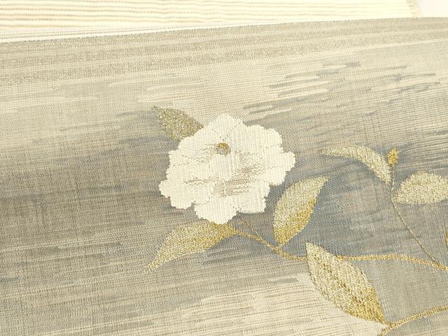 平和屋着物＊夏物 八寸名古屋帯 絽綴れ 枝花文 金銀糸 正絹 逸品 DAAY8348cm