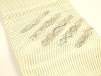 平和屋着物＊夏物 八寸名古屋帯 絽綴れ 抽象文様 金銀糸 正絹 逸品 DAAY8349cm