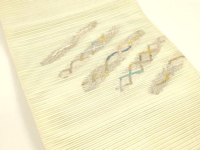 平和屋着物＊夏物 八寸名古屋帯 絽綴れ 抽象文様 金銀糸 正絹 逸品 DAAY8349cm