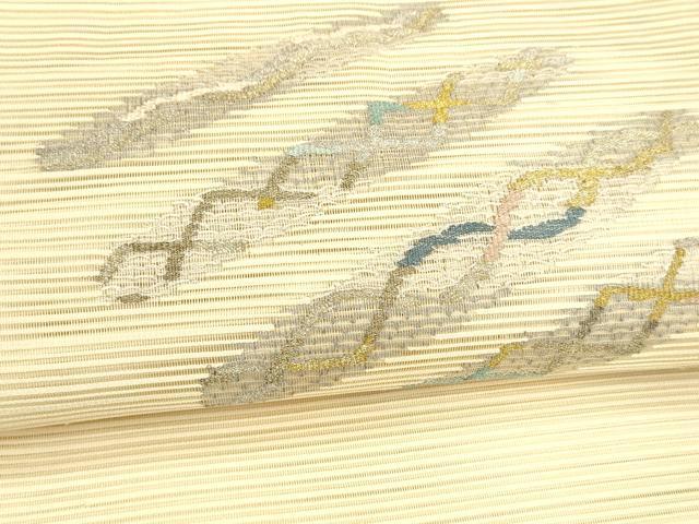 平和屋着物＊夏物 八寸名古屋帯 絽綴れ 抽象文様 金銀糸 正絹 逸品 DAAY8349cm