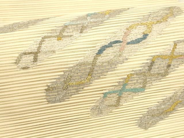 平和屋着物＊夏物 八寸名古屋帯 絽綴れ 抽象文様 金銀糸 正絹 逸品 DAAY8349cm