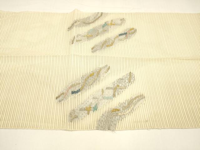 平和屋着物＊夏物 八寸名古屋帯 絽綴れ 抽象文様 金銀糸 正絹 逸品 DAAY8349cm