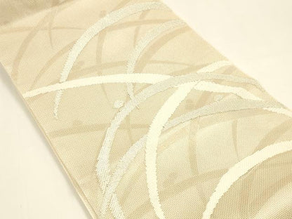 平和屋着物＊夏物 太鼓柄袋帯 露草文 金銀糸 正絹 逸品 DAAY8350cm