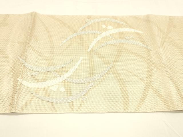 平和屋着物＊夏物 太鼓柄袋帯 露草文 金銀糸 正絹 逸品 DAAY8350cm