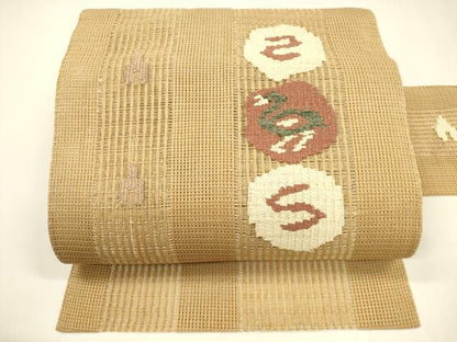 平和屋着物＊夏物 八寸名古屋帯 抽象文様 正絹 逸品 DAAY8352cm