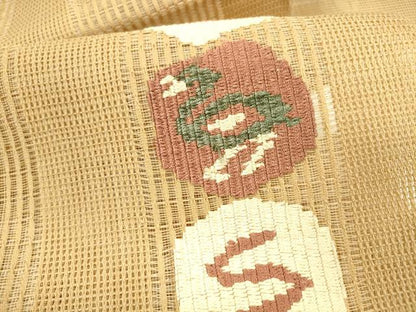 平和屋着物＊夏物 八寸名古屋帯 抽象文様 正絹 逸品 DAAY8352cm