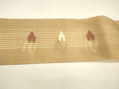 平和屋着物＊夏物 八寸名古屋帯 抽象文様 正絹 逸品 DAAY8352cm