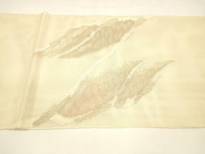 平和屋着物＊夏物 太鼓柄袋帯 遠山文 銀糸 正絹 逸品 DAAY8355cm