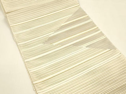 平和屋着物＊夏物 八寸名古屋帯 絽綴れ 横段文 金銀糸 正絹 逸品 DAAY8356cm