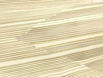 平和屋着物＊夏物 八寸名古屋帯 絽綴れ 横段文 金銀糸 正絹 逸品 DAAY8356cm