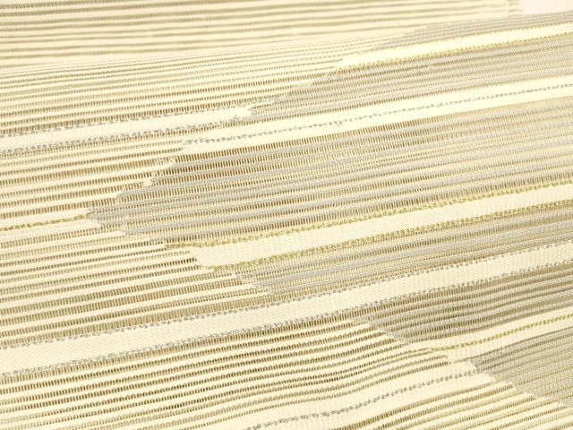 平和屋着物＊夏物 八寸名古屋帯 絽綴れ 横段文 金銀糸 正絹 逸品 DAAY8356cm