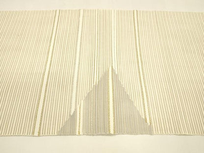 平和屋着物＊夏物 八寸名古屋帯 絽綴れ 横段文 金銀糸 正絹 逸品 DAAY8356cm