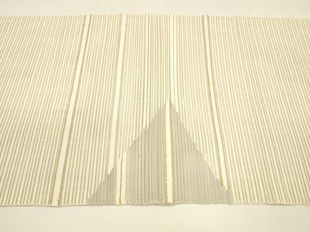 平和屋着物＊夏物 八寸名古屋帯 絽綴れ 横段文 金銀糸 正絹 逸品 DAAY8356cm