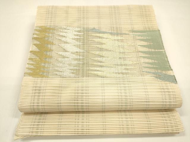 平和屋着物＊夏物 八寸名古屋帯 絽綴れ 抽象文様 金銀糸 正絹 逸品 DAAY8357cm