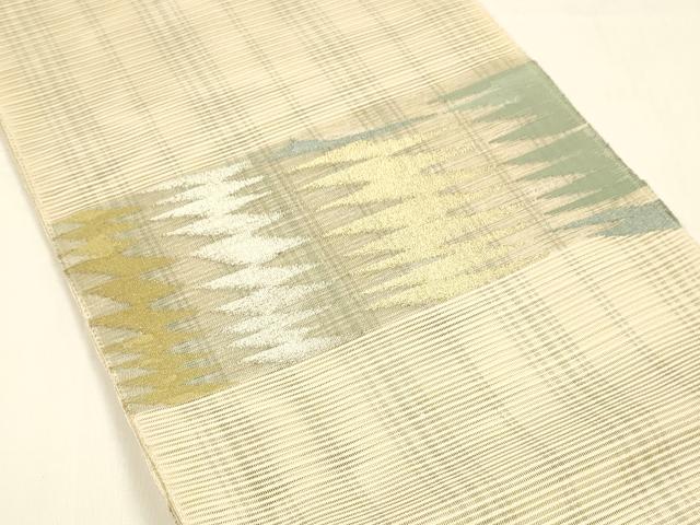 平和屋着物＊夏物 八寸名古屋帯 絽綴れ 抽象文様 金銀糸 正絹 逸品 DAAY8357cm