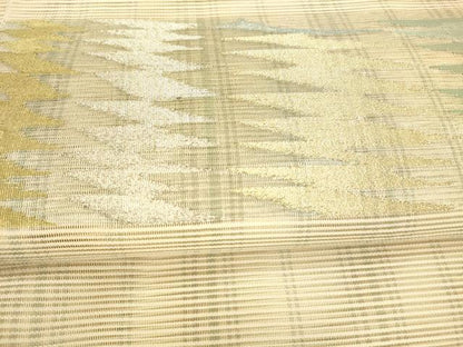 平和屋着物＊夏物 八寸名古屋帯 絽綴れ 抽象文様 金銀糸 正絹 逸品 DAAY8357cm