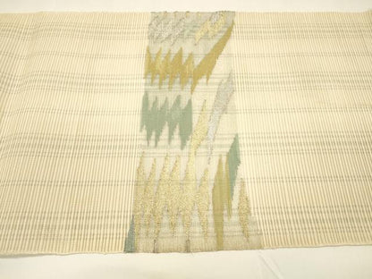 平和屋着物＊夏物 八寸名古屋帯 絽綴れ 抽象文様 金銀糸 正絹 逸品 DAAY8357cm