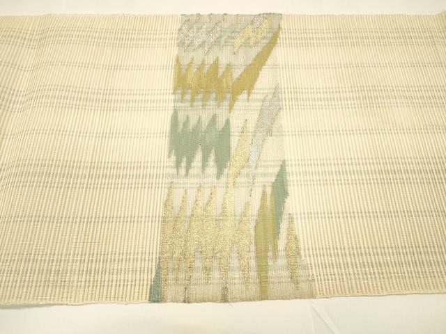 平和屋着物＊夏物 八寸名古屋帯 絽綴れ 抽象文様 金銀糸 正絹 逸品 DAAY8357cm