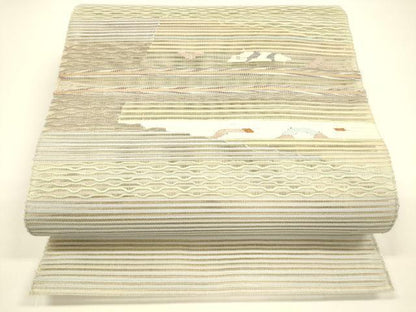 平和屋着物＊夏物 八寸名古屋帯 絽綴れ 抽象文様 金銀糸 正絹 逸品 DAAY8361cm
