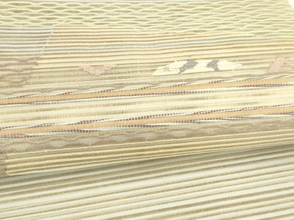 平和屋着物＊夏物 八寸名古屋帯 絽綴れ 抽象文様 金銀糸 正絹 逸品 DAAY8361cm