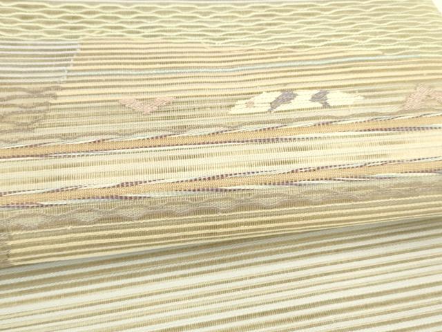 平和屋着物＊夏物 八寸名古屋帯 絽綴れ 抽象文様 金銀糸 正絹 逸品 DAAY8361cm