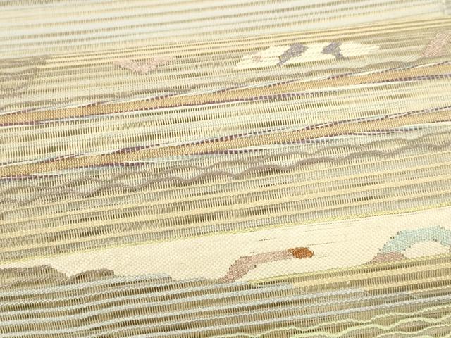 平和屋着物＊夏物 八寸名古屋帯 絽綴れ 抽象文様 金銀糸 正絹 逸品 DAAY8361cm