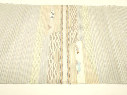 平和屋着物＊夏物 八寸名古屋帯 絽綴れ 抽象文様 金銀糸 正絹 逸品 DAAY8361cm