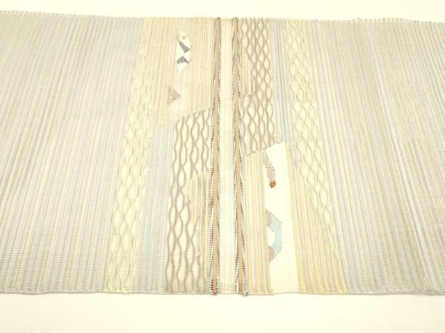 平和屋着物＊夏物 八寸名古屋帯 絽綴れ 抽象文様 金銀糸 正絹 逸品 DAAY8361cm