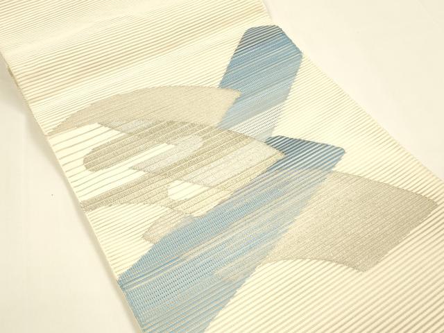 平和屋着物＊夏物 八寸名古屋帯 絽綴れ 抽象文様 金銀糸 正絹 逸品 DAAY8362cm
